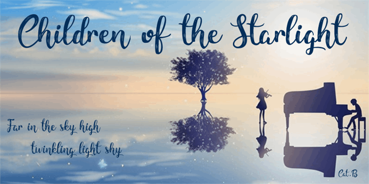 Children of the Starlight时尚创意手写英文字体免费下载插图
