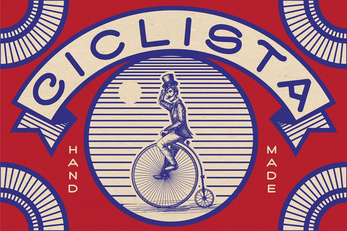 Ciclista传统logo手写英文字体下载插图