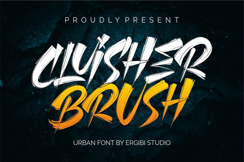 CLUISHER BRUSH城市个性涂鸦手写英文字体免费下载插图