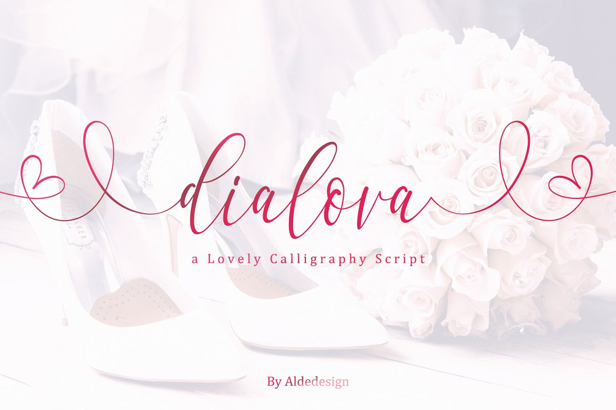 Dialova婚礼婚庆好看的手写英文字体免费下载插图