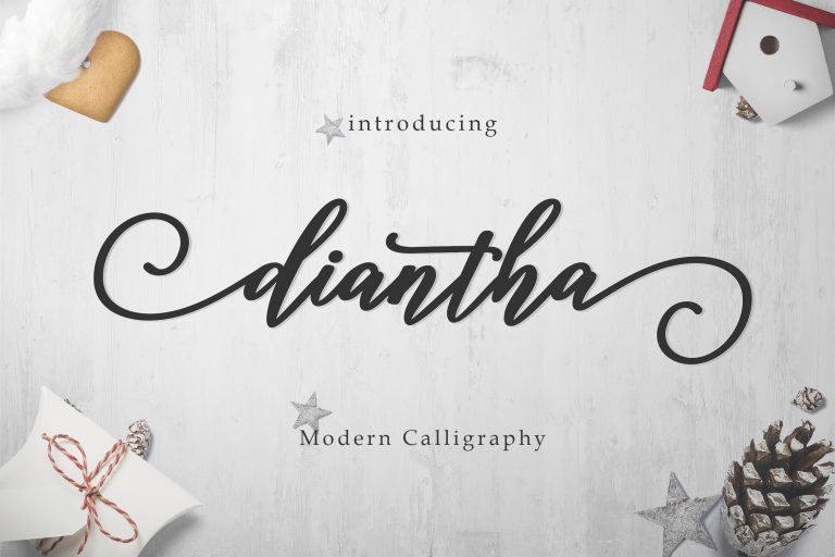 Diantha现代时尚的书法英文字体免费下载插图