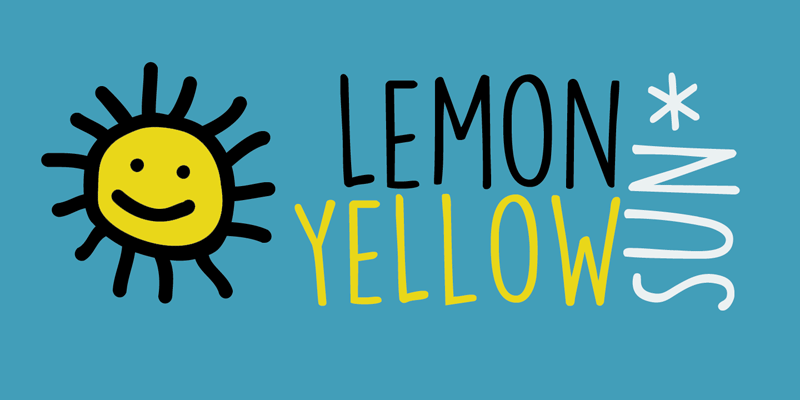 DK Lemon Yellow Sun现代卡通手写手绘英文字体下载插图