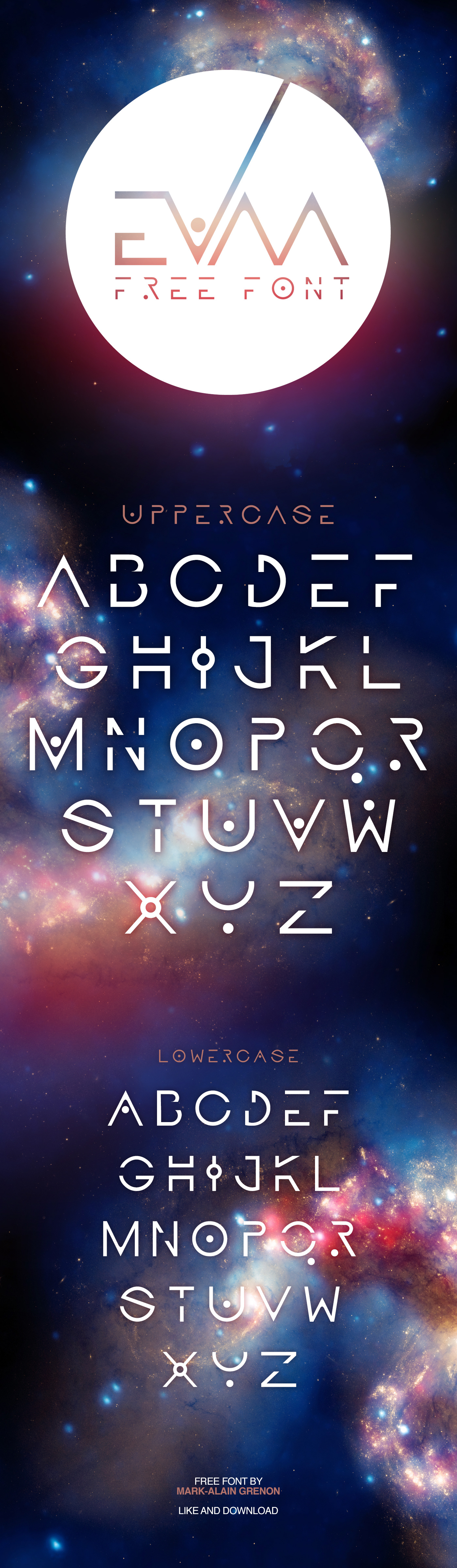 EVAA断线式科技科幻logo衬线英文字体免费下载插图