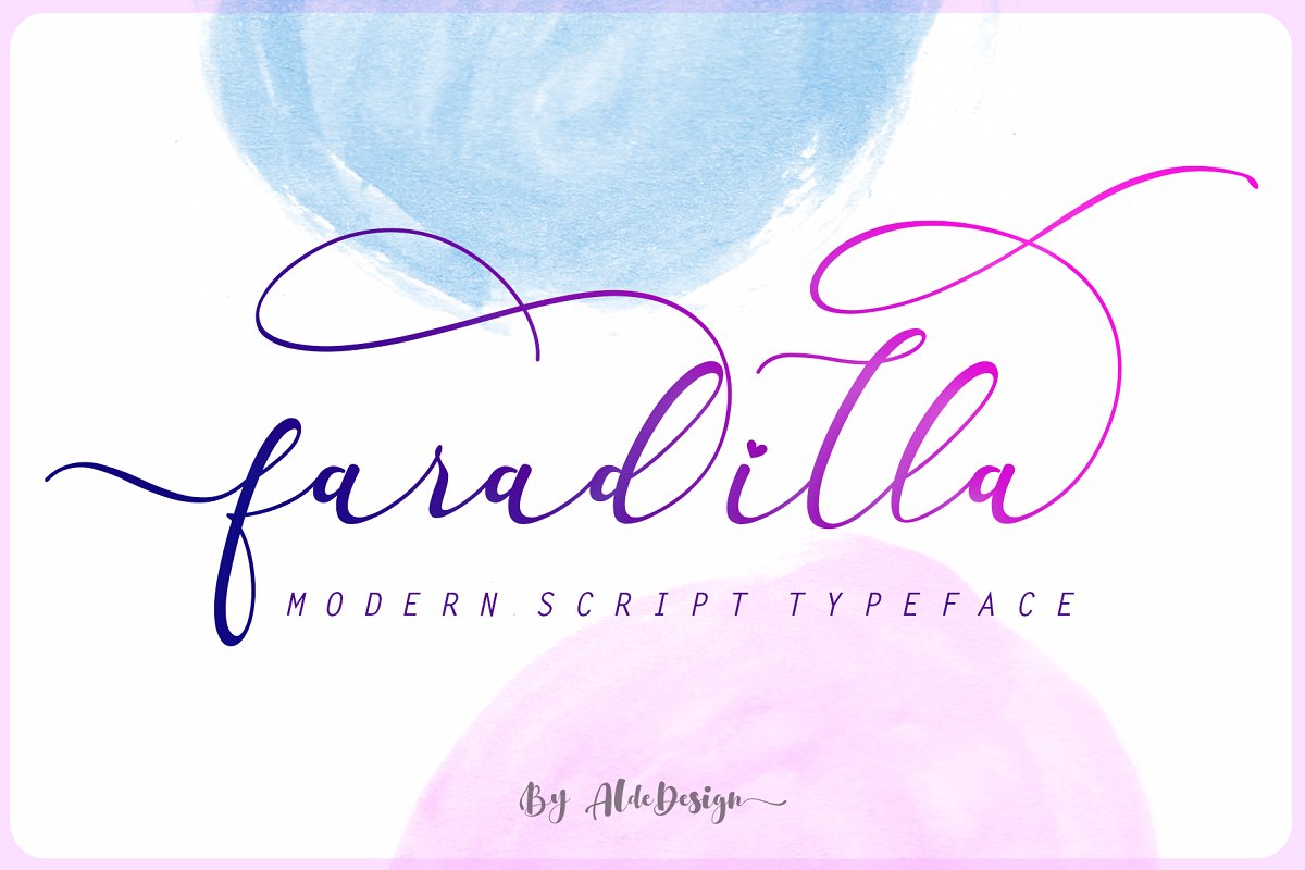 Faradilla个性飘逸书法英文字体家族包免费下载插图