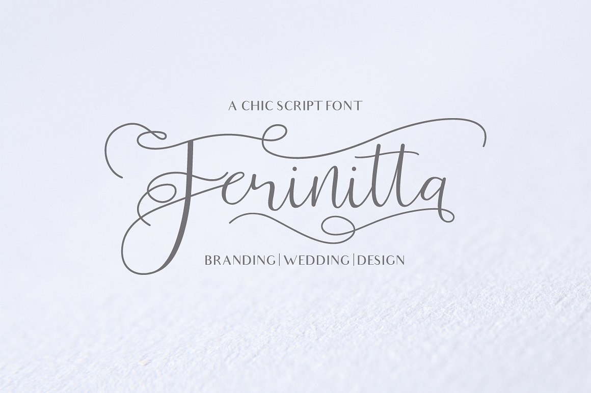 Ferinitta设计师字体唯美婚礼书法手写英文字体免费下载插图
