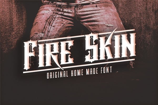 Fire Skin个性游戏纹身哥特英文字体下载插图