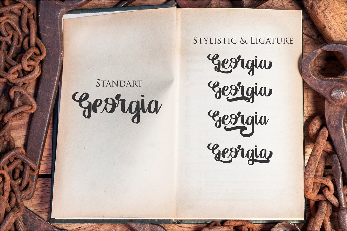 Georgia时尚手写签名英文字体下载插图