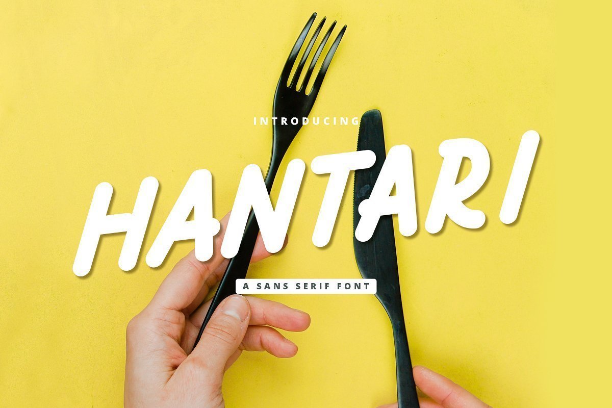 Hantar餐饮休闲食品手写英文字体下载插图