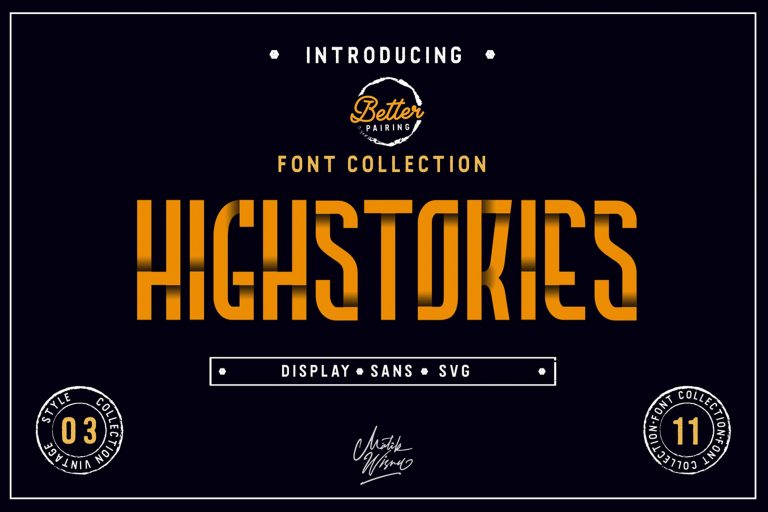 Highstories时尚名片立体空间衬线英文字体免费下载插图