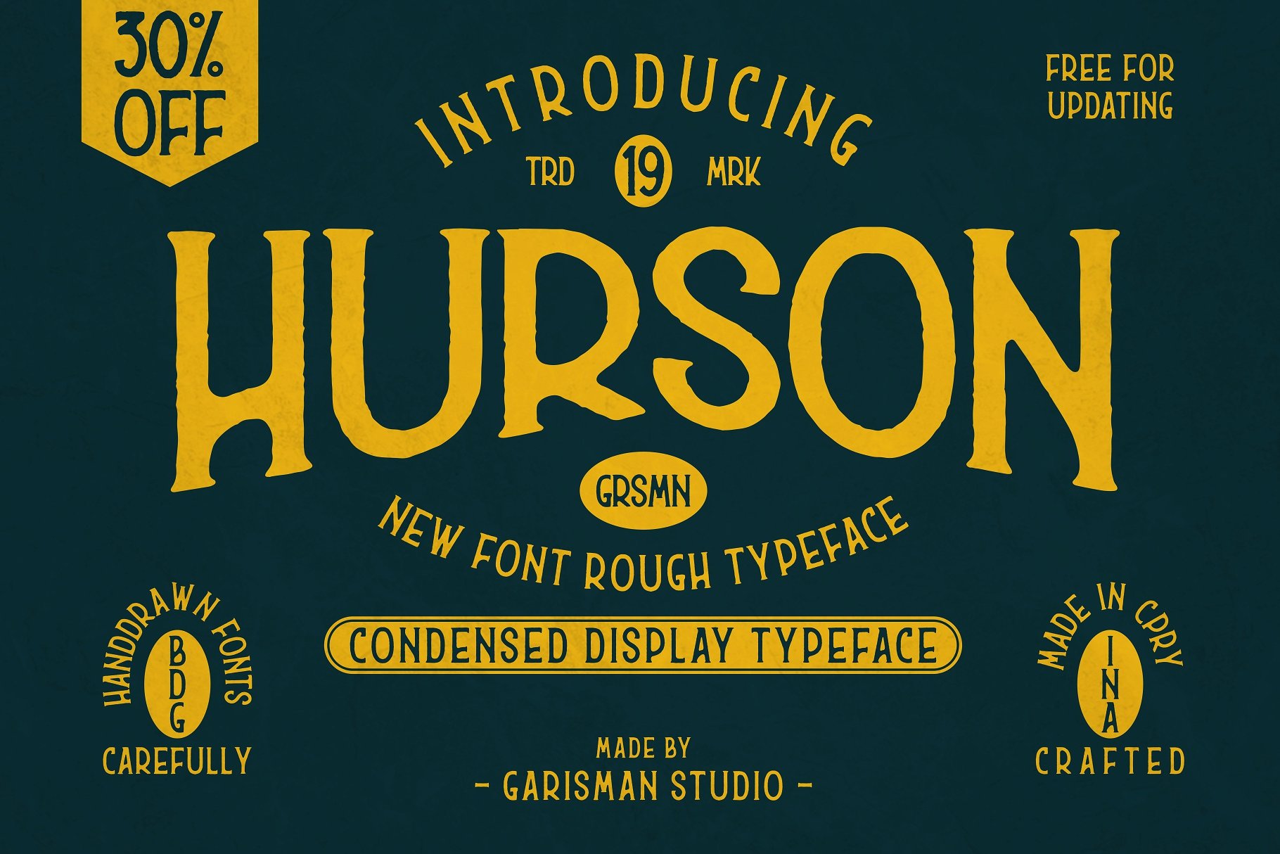 Hurson pop海报粗糙衬线英文字体免费下载插图
