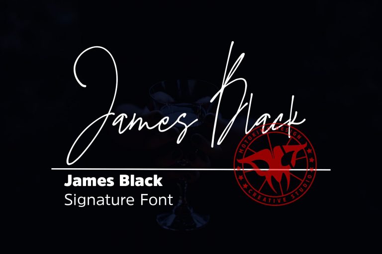 JamesBlack单线条手写签名英文字体下载插图
