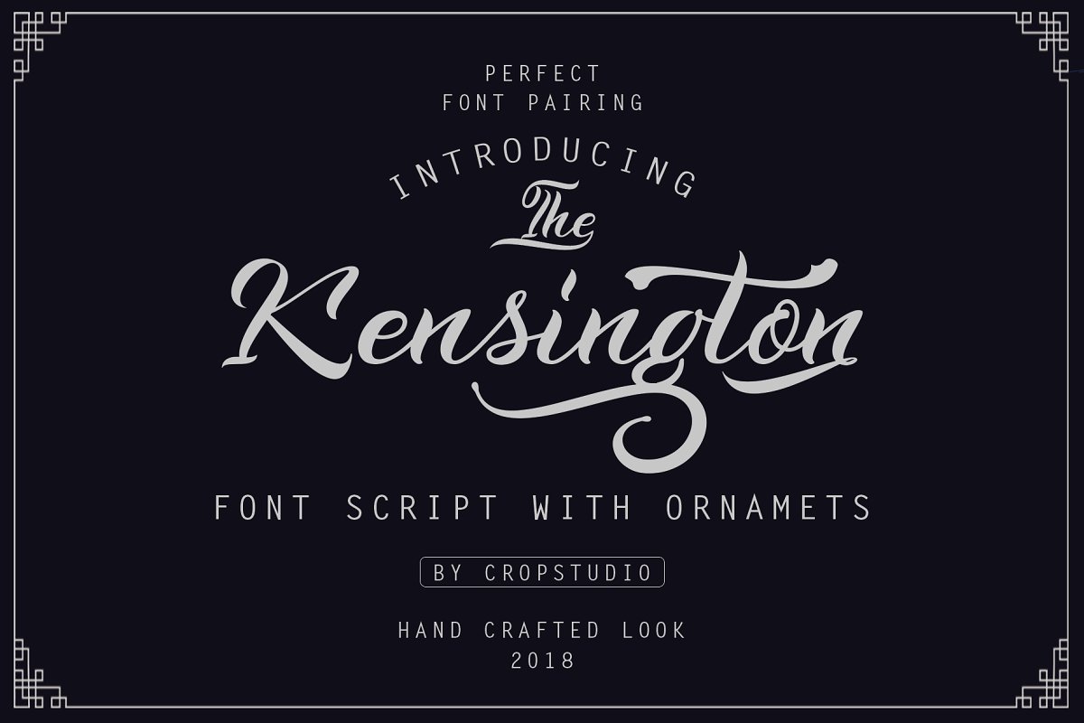 Kenshington经典手写手绘logo连笔英文字体下载插图