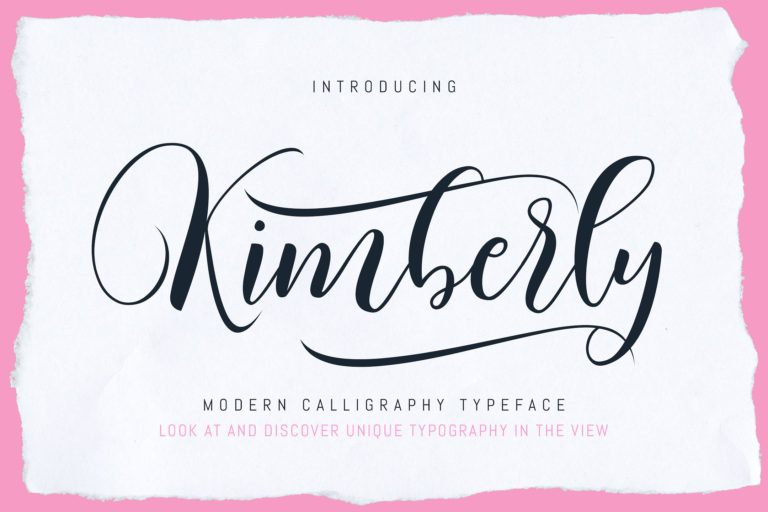 Kimberly现代时尚书法手写英文字体免费下载插图