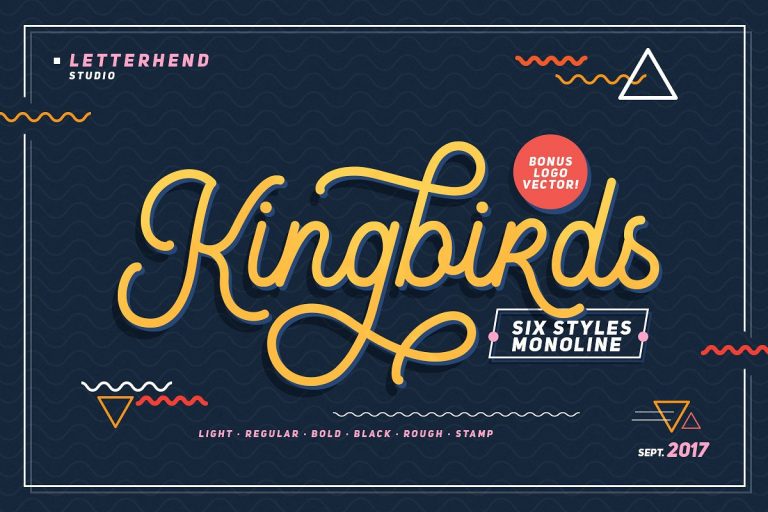 Kingbirds书信签名手写英文字体免费下载插图