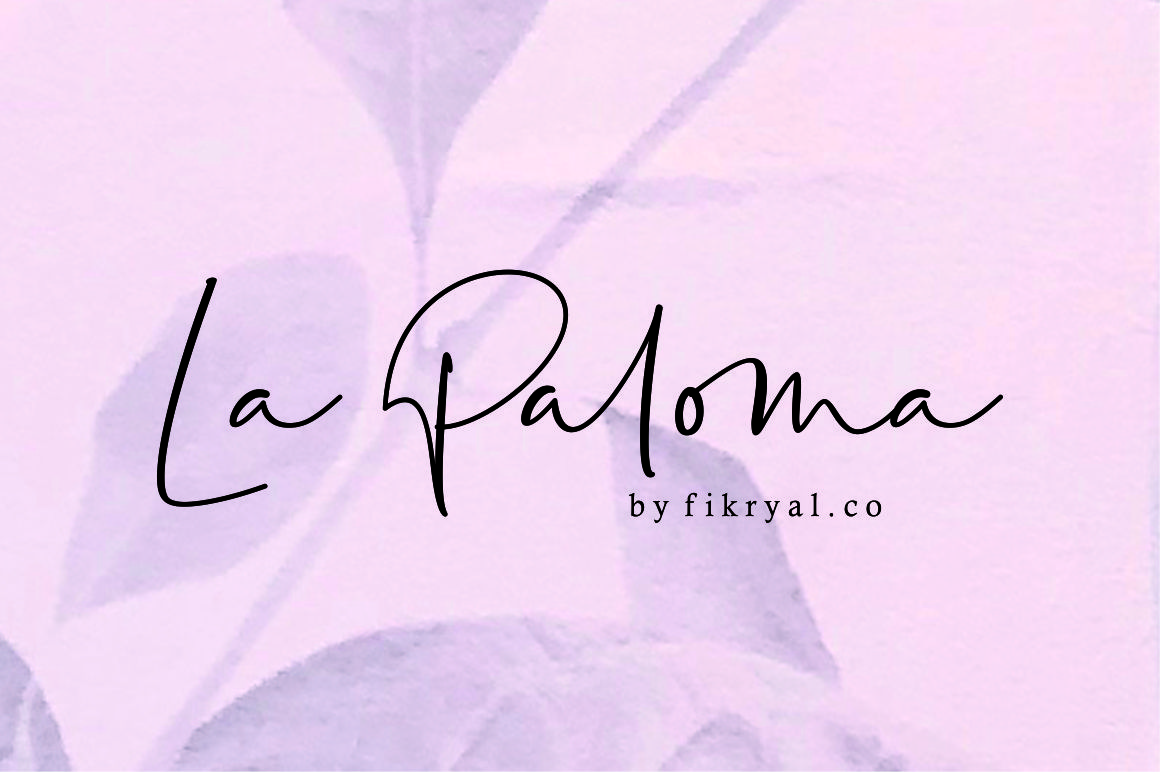 La Paloma单线手写签名英文字体下载插图