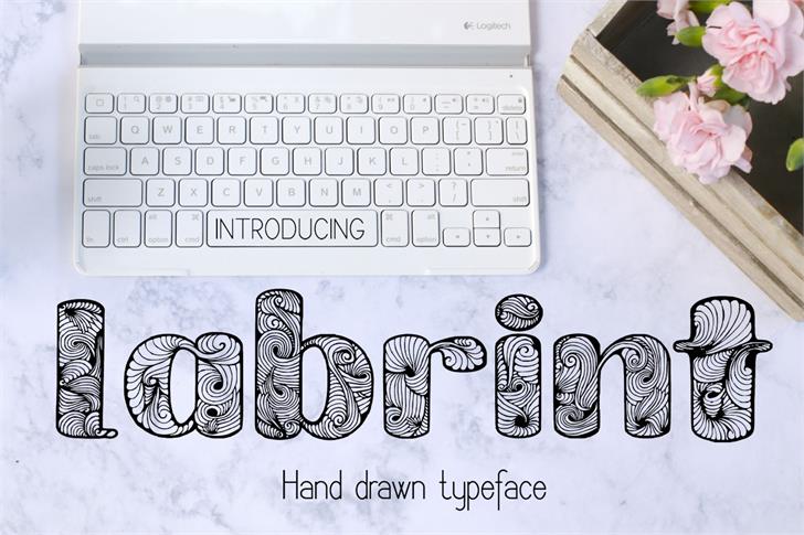 LabrintDemo复古花纹手写手绘免费英文字体下载插图