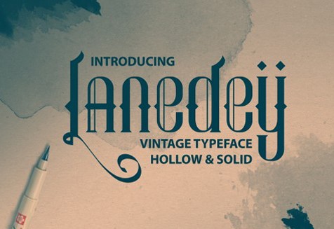 Lanedey设计师logo花式英文字体免费下载插图