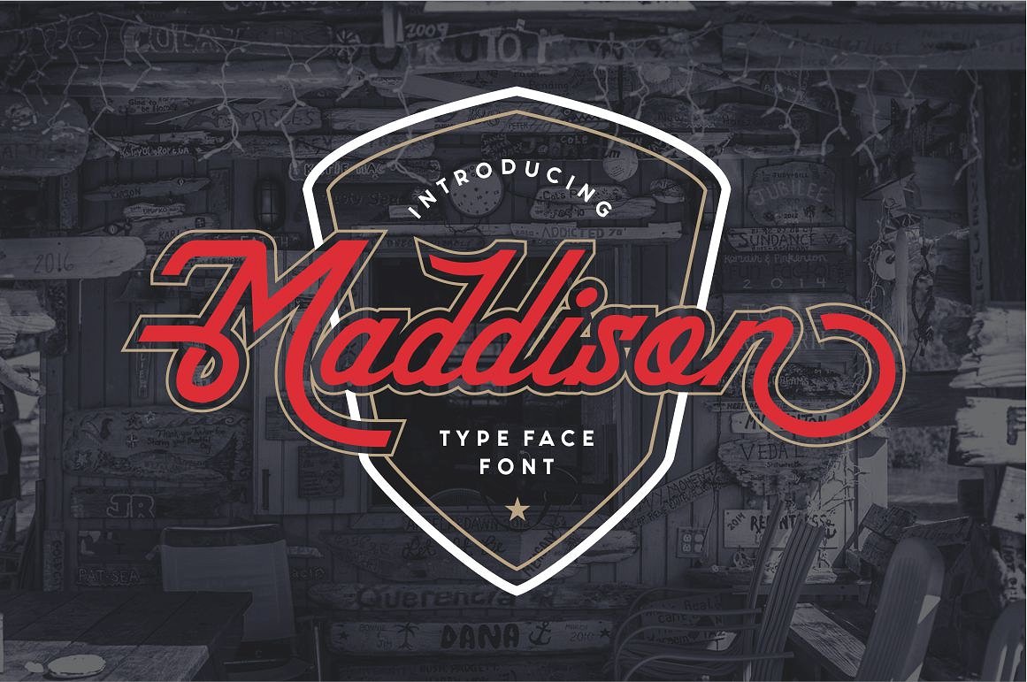 Maddison设计师logo复古哥特英文字体免费下载插图