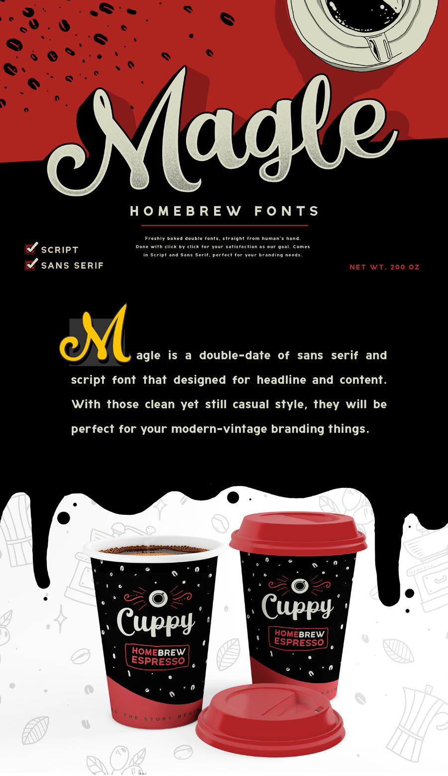 Magle Script DEMO自酿饮品logo手写英文字体免费下载插图