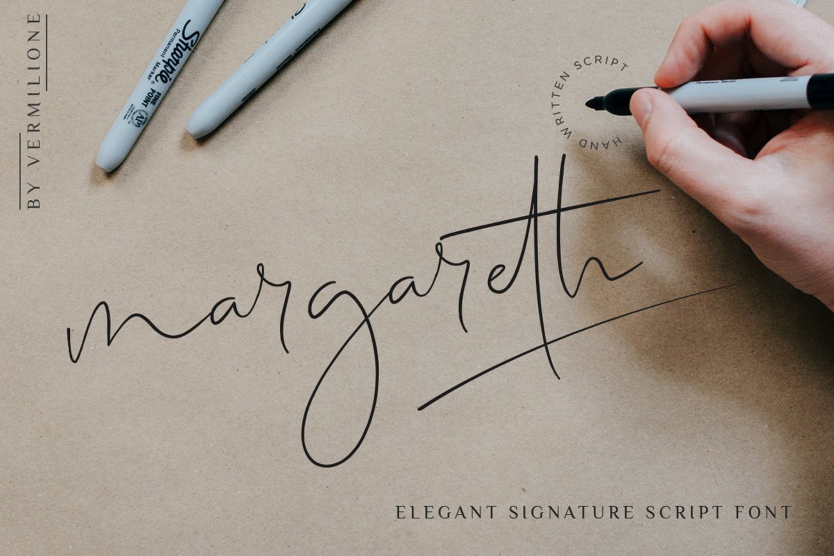 margareth私人手写签名英文字体下载插图