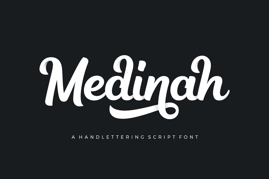 Medinah 力量印刷体手写英文字体下载插图