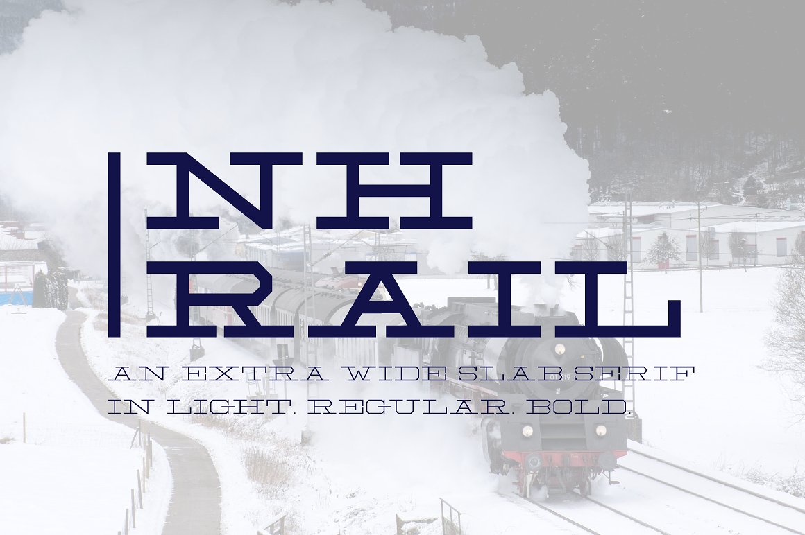 NH_Rail复古工业个性衬线英文字体免费下载插图
