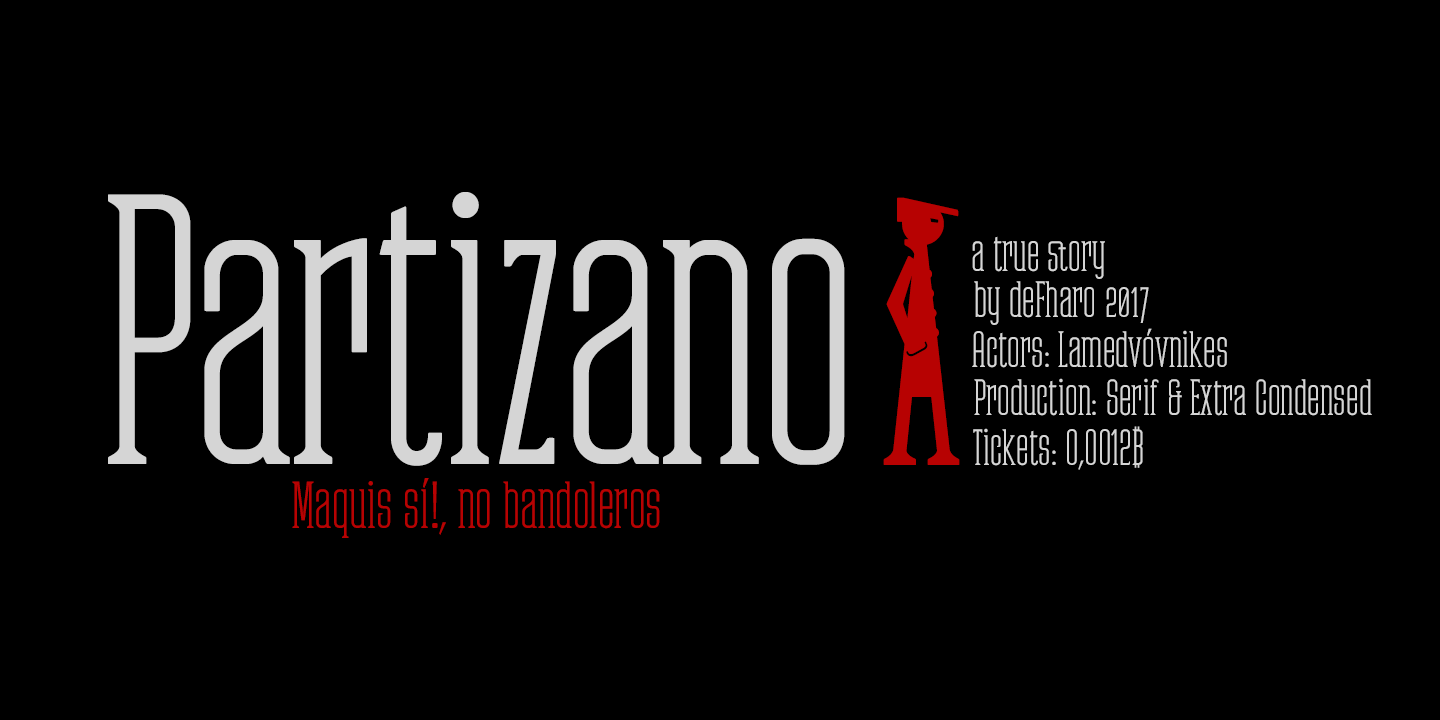 Partizano创意机械衬线英文字体免费下载插图