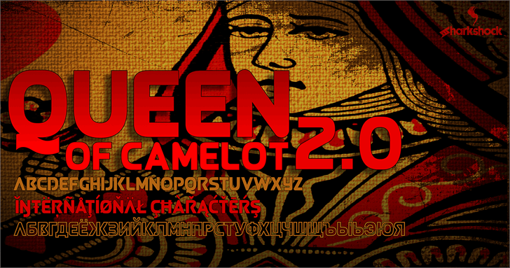 Queen of Camelot西方复古经典无衬线英文字体免费下载插图