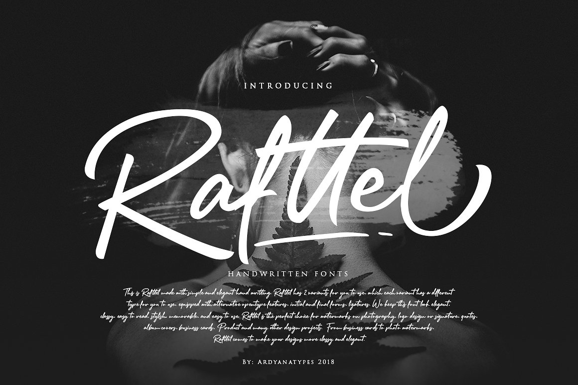 Rafttel Font大气手写纹身英文字体下载插图