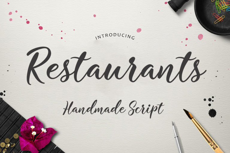Restaurants饭店餐厅手写英文字体下载插图
