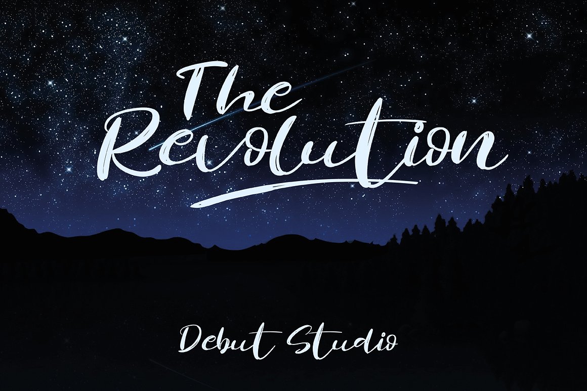 Revolution浪漫笔刷手写英文字体下载插图