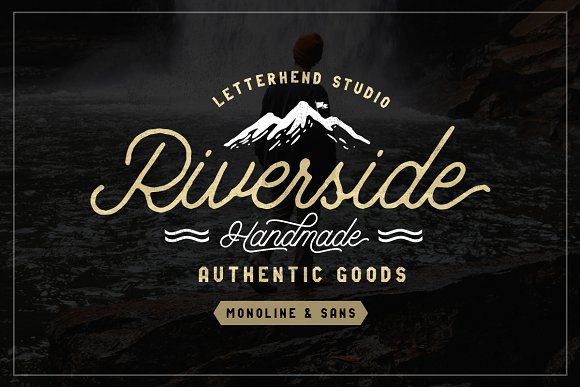 Riverside个性logo设计手写英文字体下载插图
