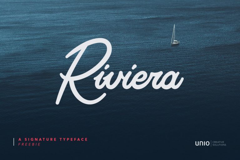 Riviera西方书法手写签名英文字体免费下载插图