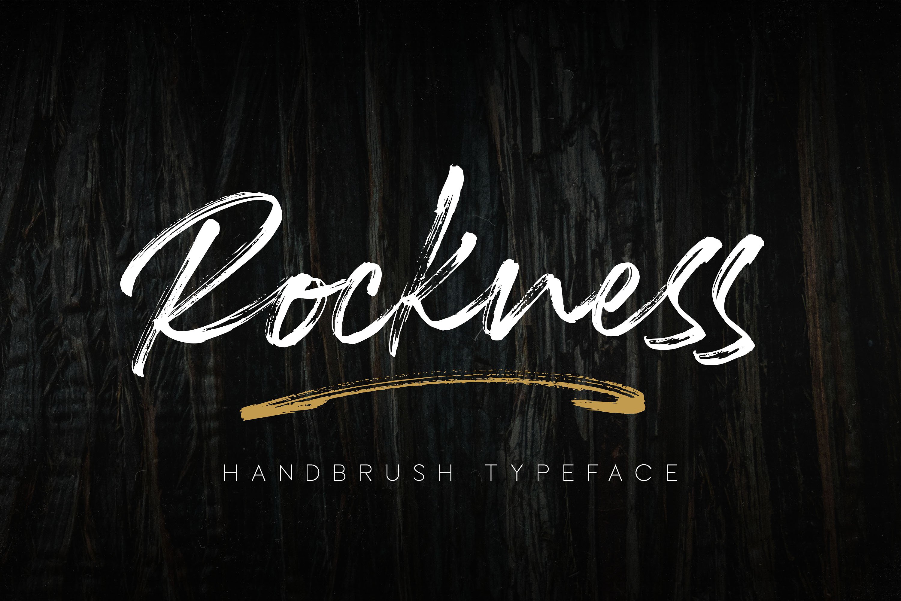 Rockness大气手写书法毛笔笔刷英文字体免费下载插图