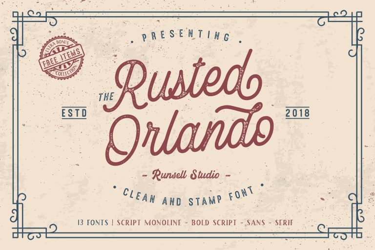 Rusted Orlando复古手写logo英文字体下载插图