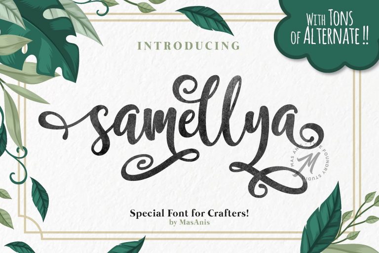 Samellya设计师logo花式英文字体下载插图