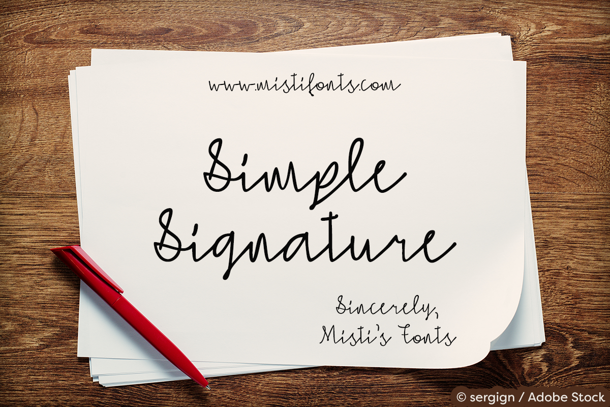 Simple Signature私人手写签名英文字体下载插图