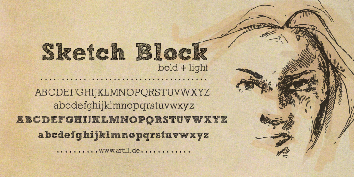 Sketch_Block_demo铅笔线描手写手绘英文字体下载插图