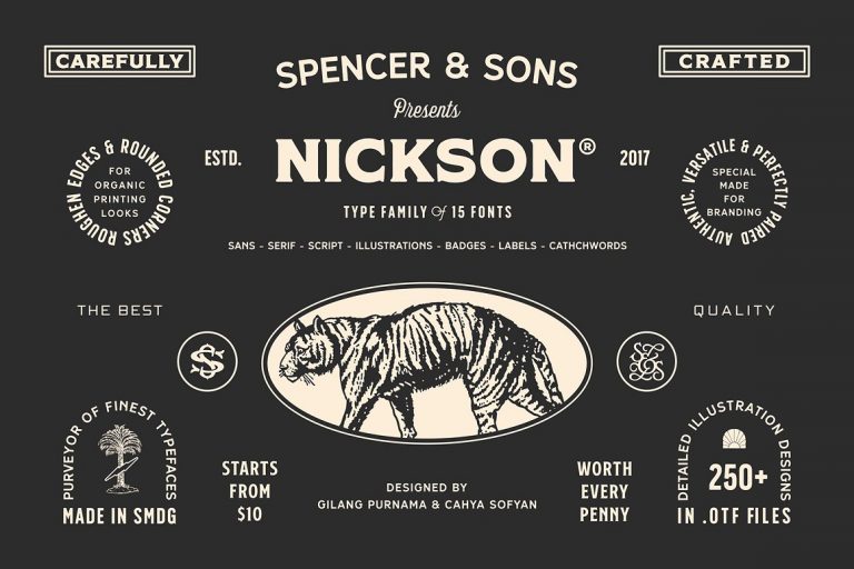 S&S Nickson One设计师logo力量衬线英文字体免费下载插图
