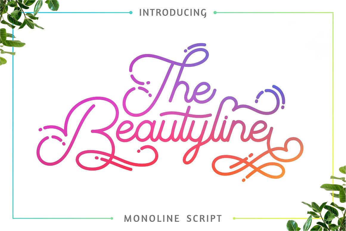 beautyline时尚点线手写英文字体下载插图