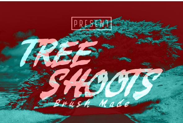 TREE SHOOTS传统笔刷手写英文字体下载插图