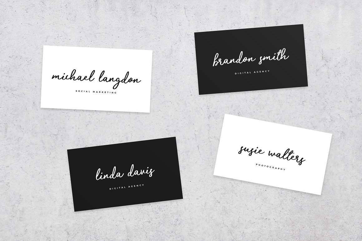 trendsetter私人名片手写英文字体下载