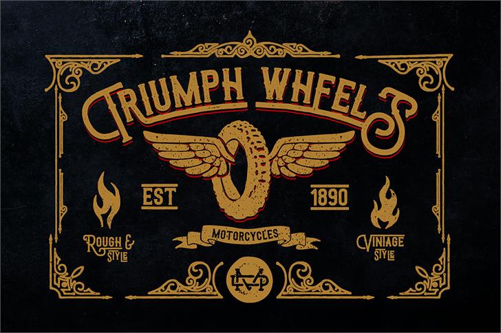 Triumph wheels rough传统复古哥特英文字体免费下载插图