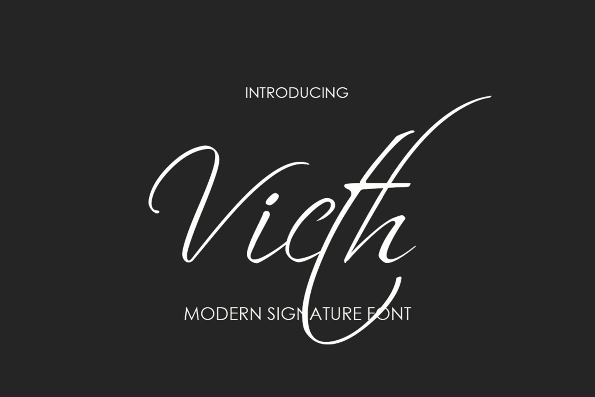 victh时尚个性手写英文字体免费下载