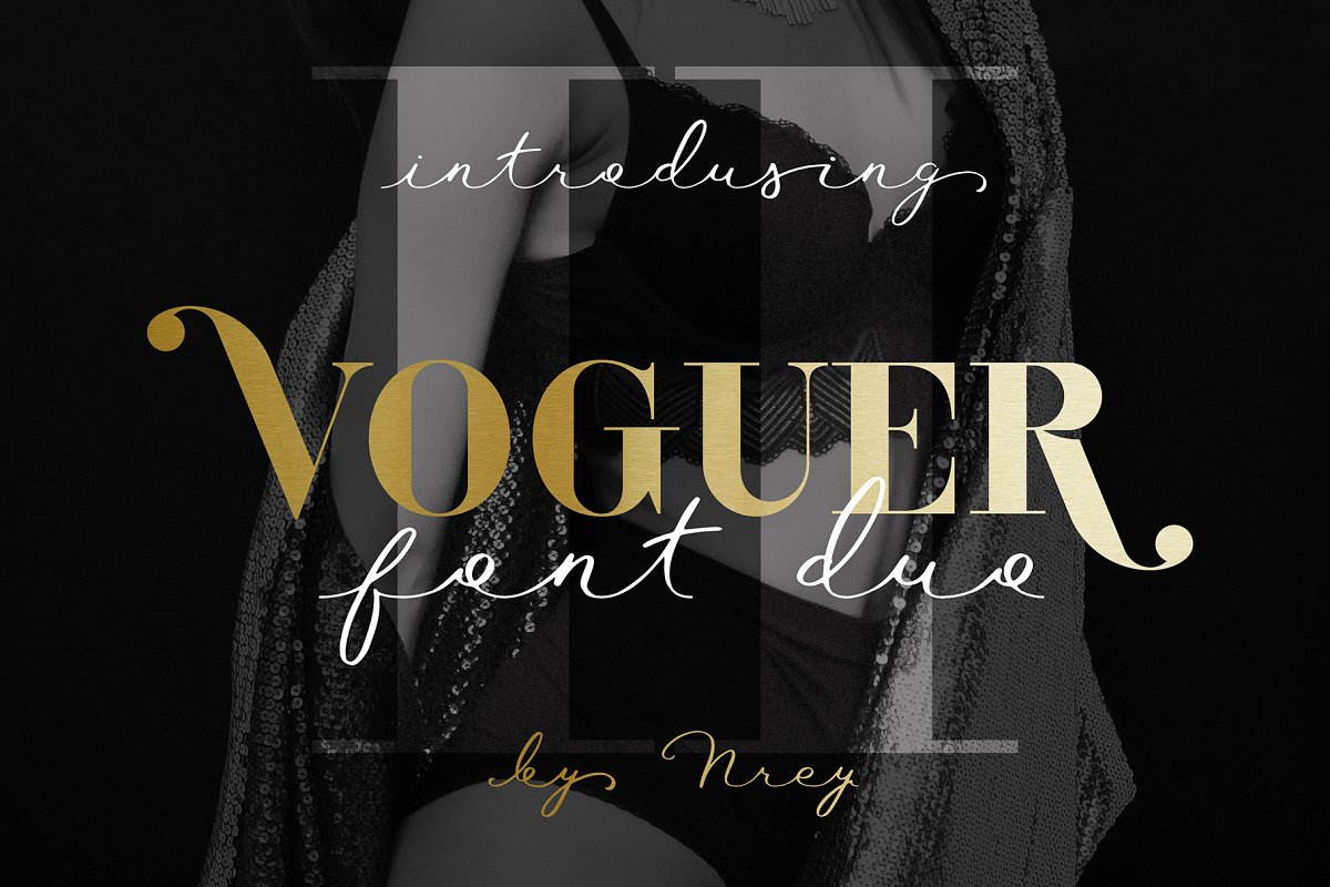 Voguer奢华时尚衬线英文字体免费下载插图